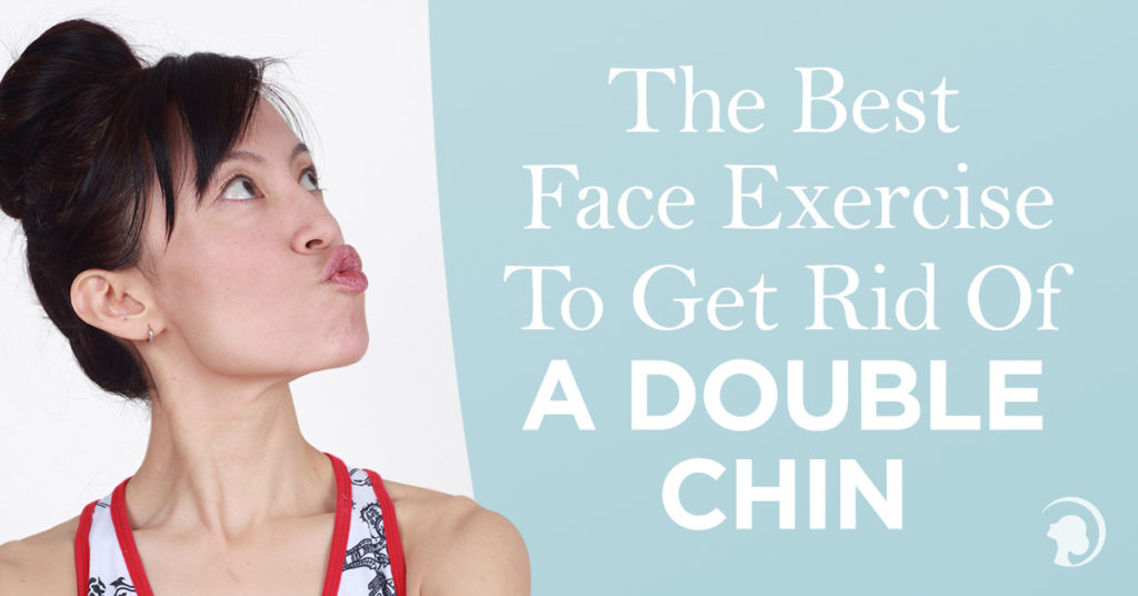 Fumiko Takatsu doing a Face Yoga exercise for double chin.