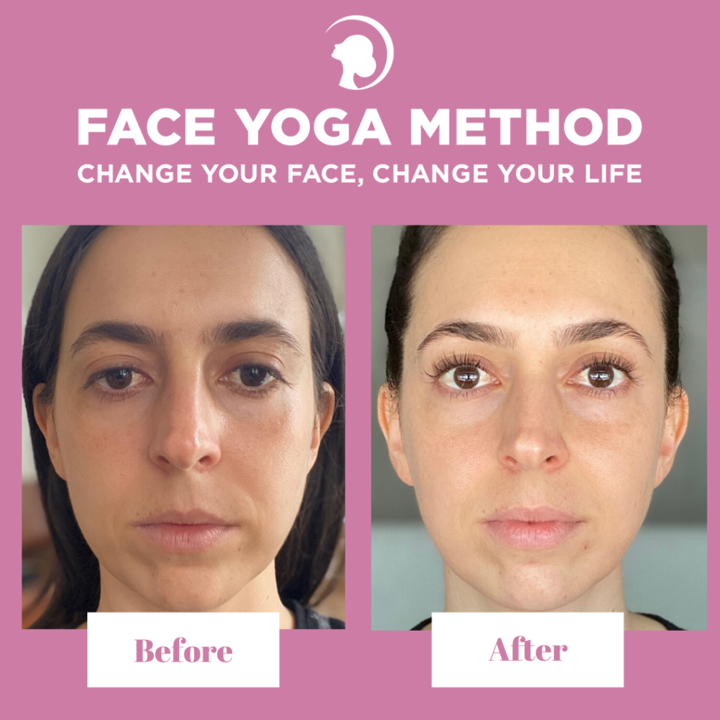 Comparison of a girl's face before and after doing he 100 times face splash routine for improving complexion. 