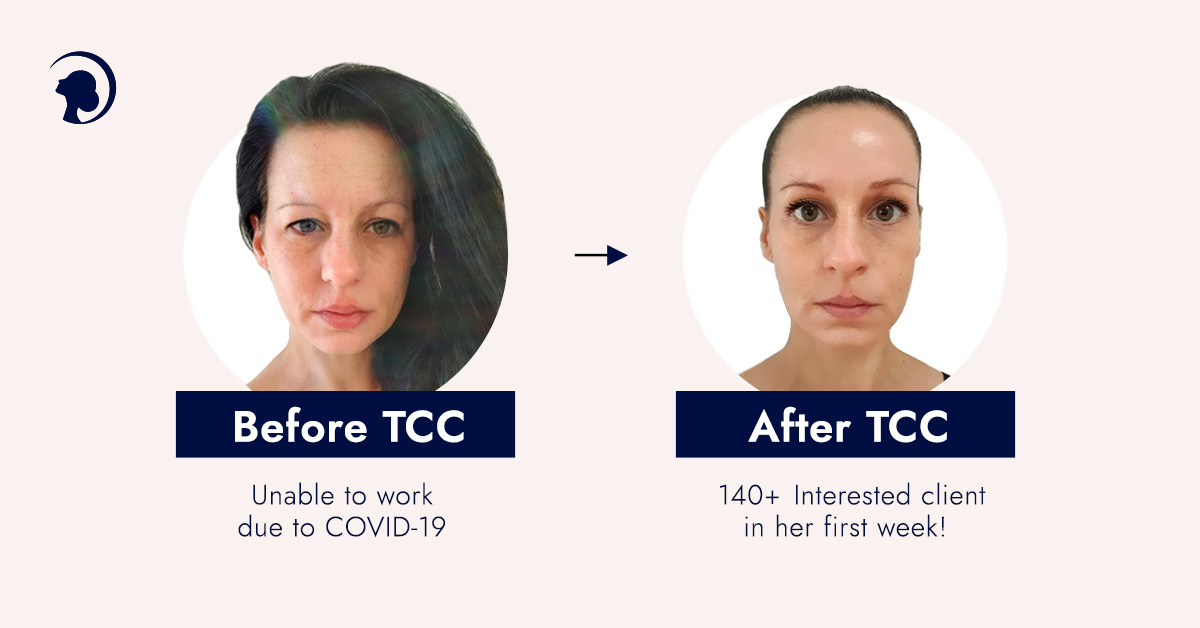 Nadine before and after Face Yoga Method Teacher Certification Course