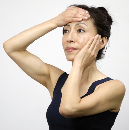 profile facelift face yoga exercise for flat hollow cheeks